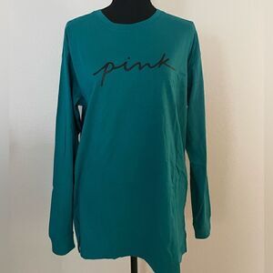 NWT PINK Victoria’s Secret Long Sleeve Campus T-Shirt